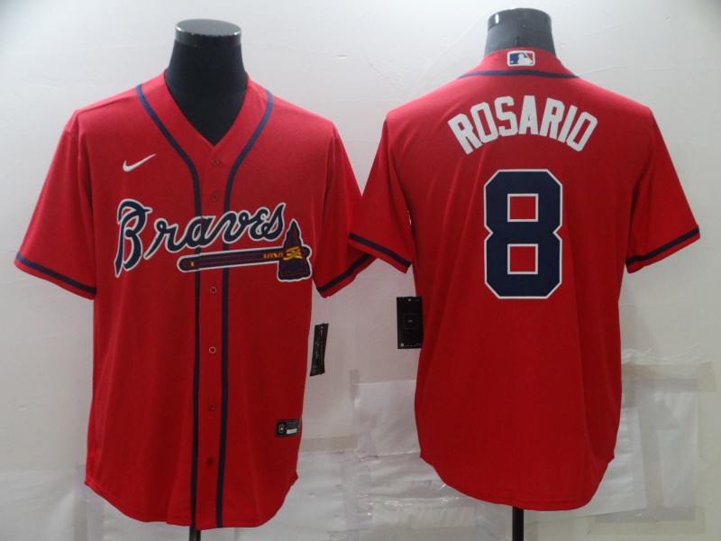 2021 Men Atlanta Braves #8 Rosario red Nike MLB Jersey->chicago bulls->NBA Jersey